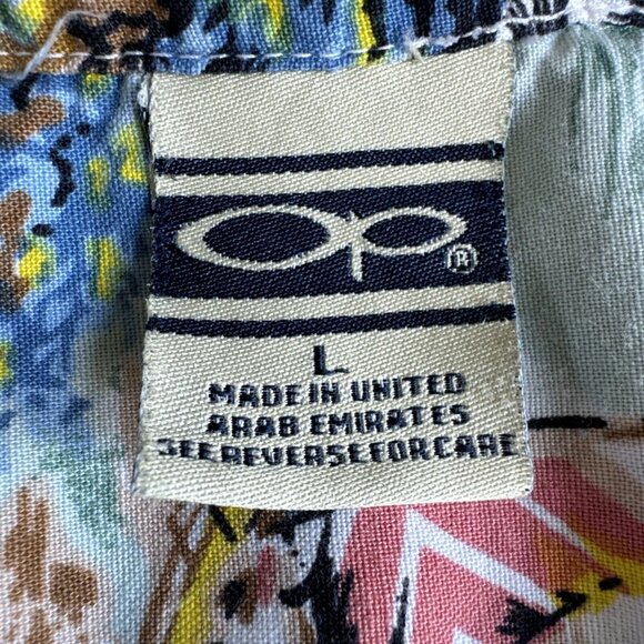 Vintage Ocean Pacific OP Hawaiian‎ Shirt Womens L Beach Surf Island Floral USA - Picture 2 of 9